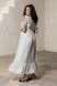 Довга святкова сукня біла в горошок для вагітних та годуючих мам DR-23.021 фото 5