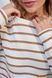 Лонгслів-тільник молочного кольору зі смужкою кольору капучино для вагітних та годуючих NR-35.041 фото 8