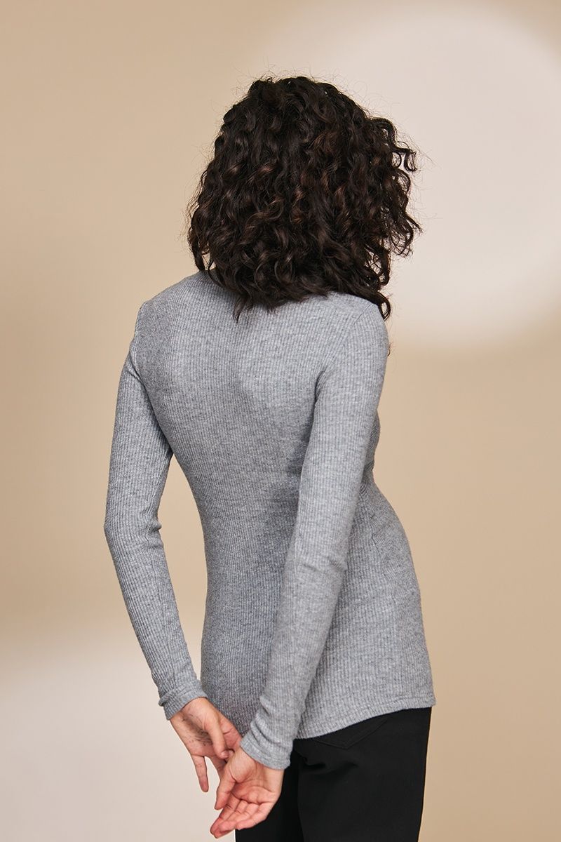 Сірий теплий джемпер для вагітних та годуючих BL-33.022 фото