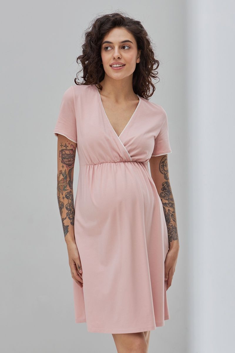 Пудрова нічна сорочка для вагітних та годуючих NW-1.4.14 фото