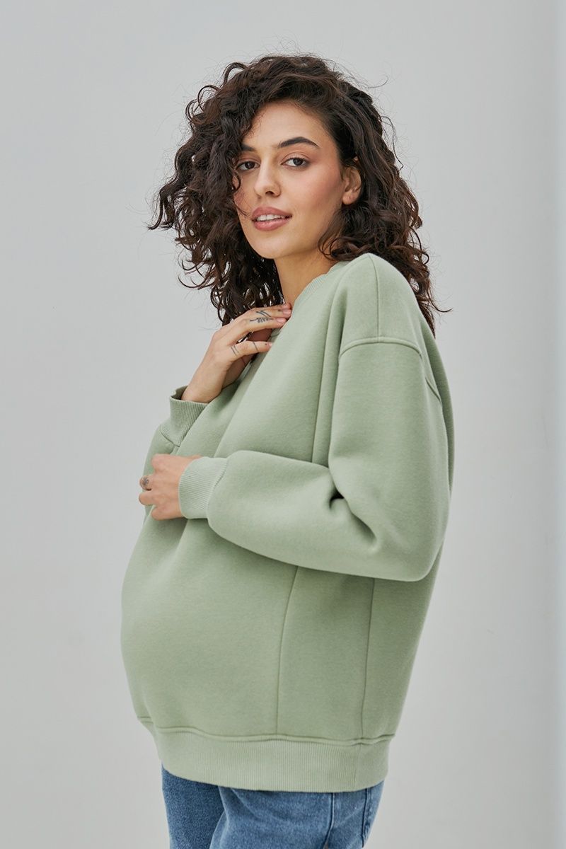 Оливковий світшот для вагітних та годуючих SW-43.102 фото