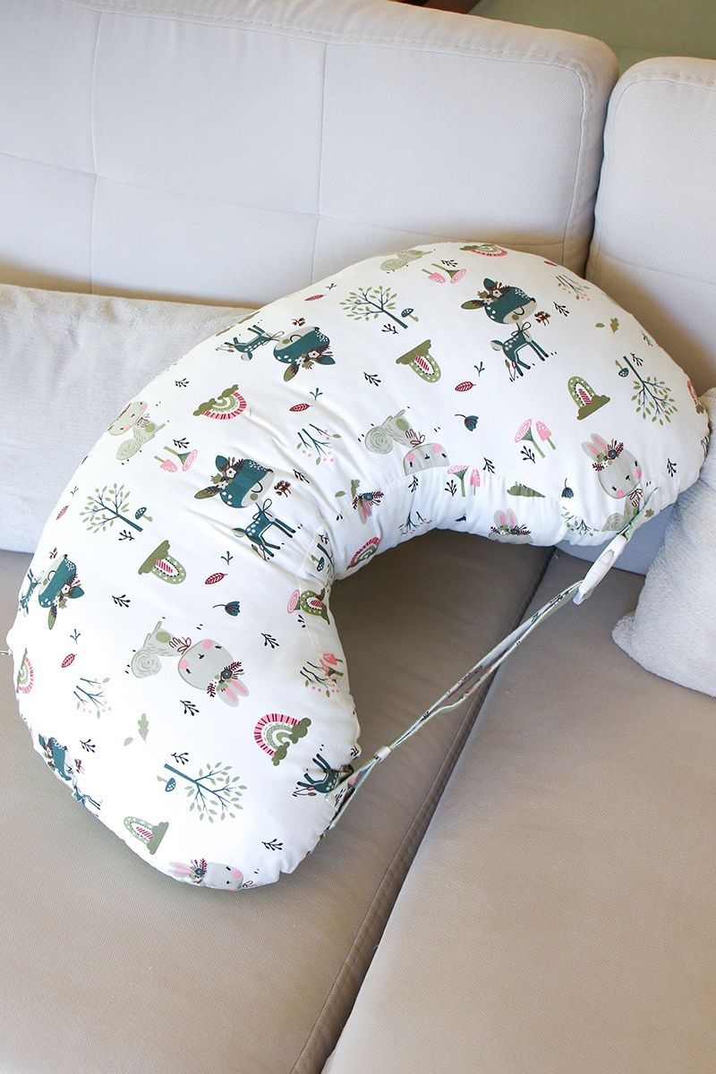 Біла з зеленим подушка для годування з принтом NUR-1.2.17 фото