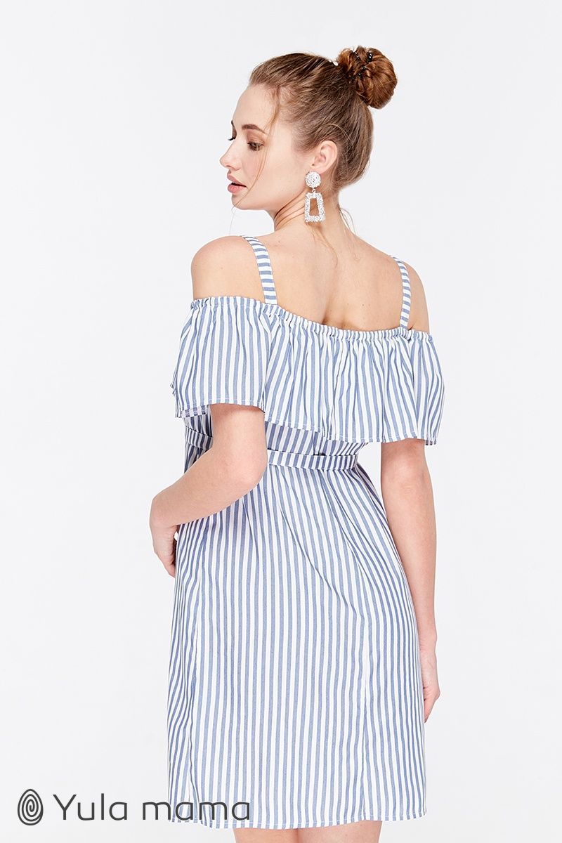 Сарафан для вагітних та годуючих з віскозного штапелю в смужку SF-29.052 фото