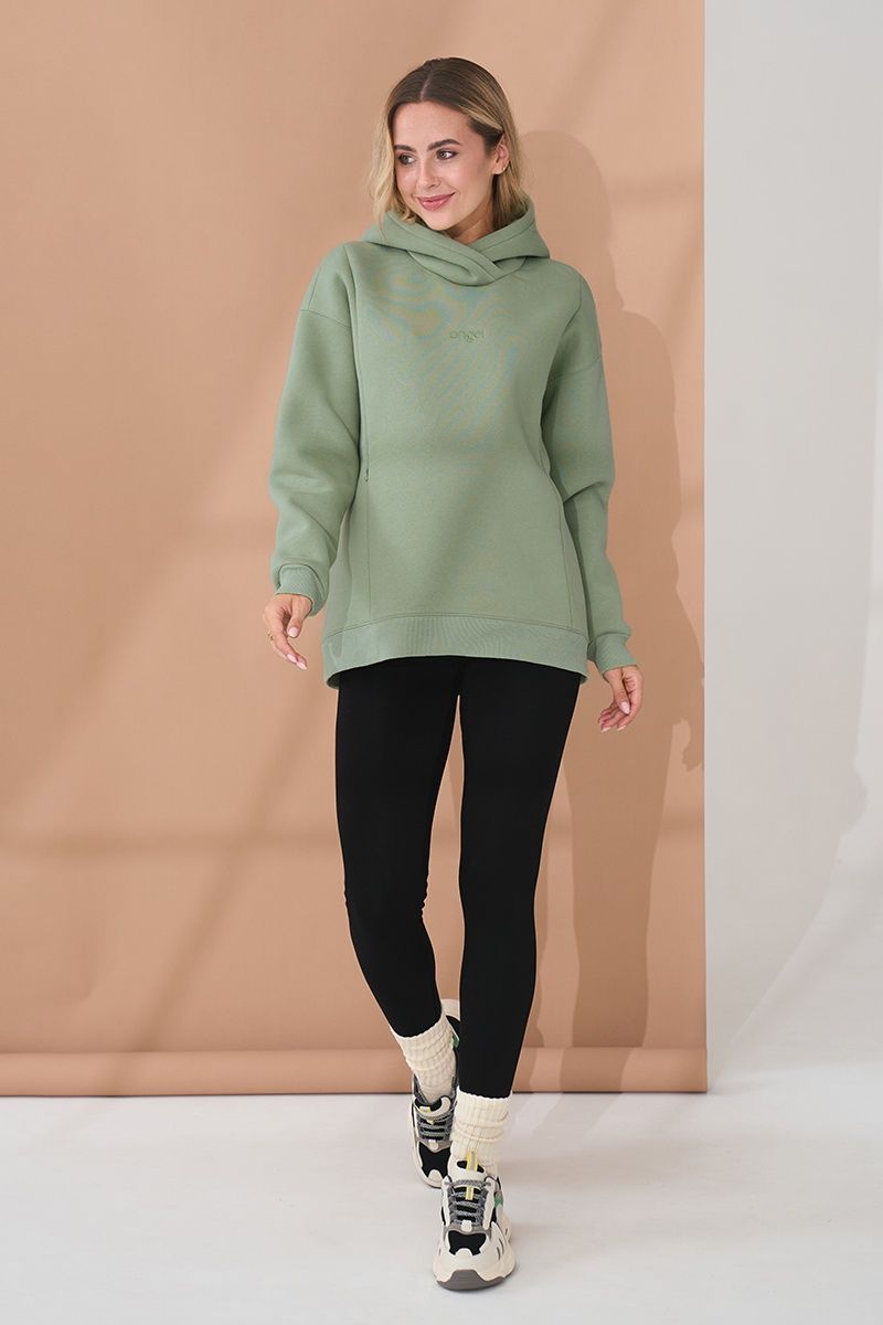 Чорні дуже теплі лосини на хутрі на високому поясі для вагітних SP-41.031 фото