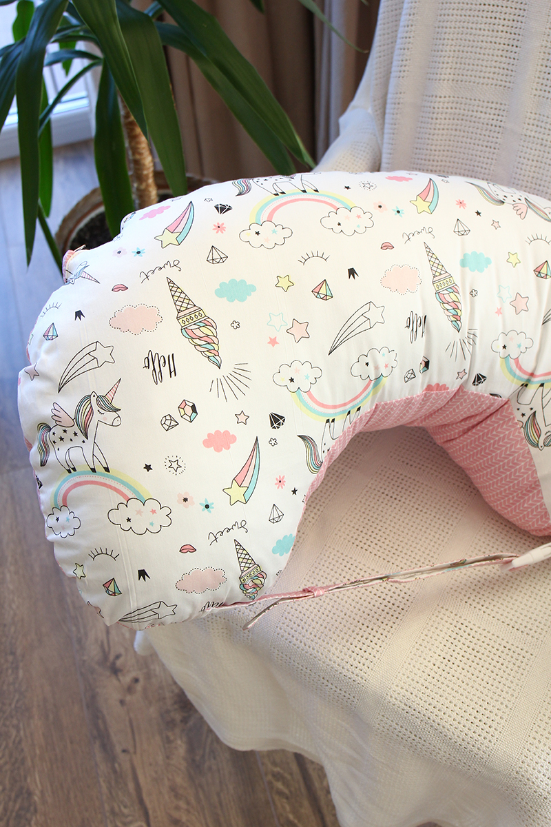 Наволочка для годування,єдинороги на бiлому photo №7